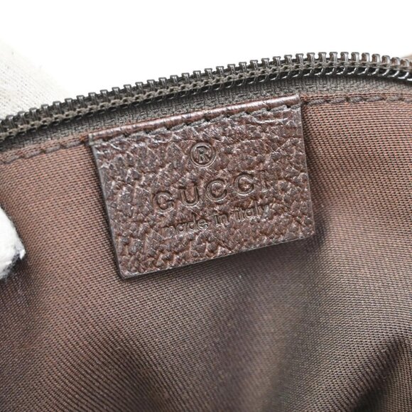 GUCCI GG Pattern Half Moon Shoulder Bag Canvas Leather Beige SHW Italy 70DA218 - Picture 11 of 14